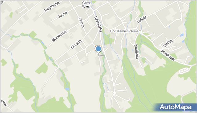 Kozy powiat bielski, Strumyków, mapa Kozy powiat bielski