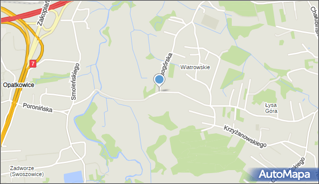 Kraków, Starowiejska, mapa Krakowa