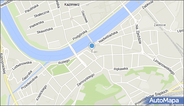 Kraków, Staromostowa, mapa Krakowa