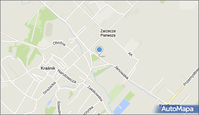 Kraśnik, Struga Andrzeja, mapa Kraśnik