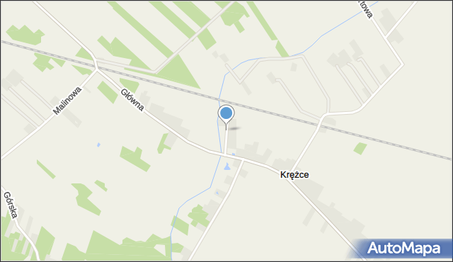 Krężce, Strażacka, mapa Krężce