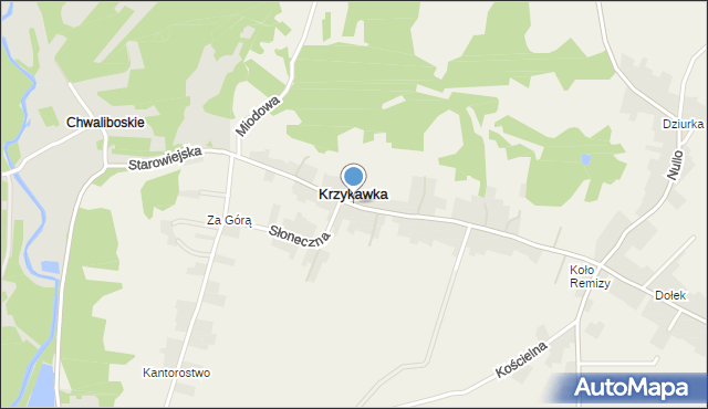 Krzykawka, Starowiejska, mapa Krzykawka