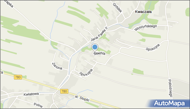 Kwaczała, Stochla Stanisława, mapa Kwaczała