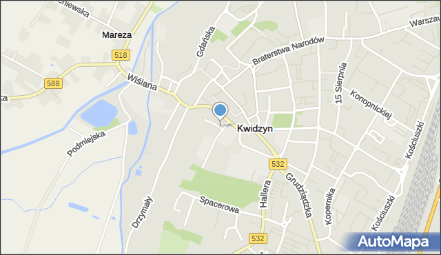 Kwidzyn, Starozamkowa, mapa Kwidzyn