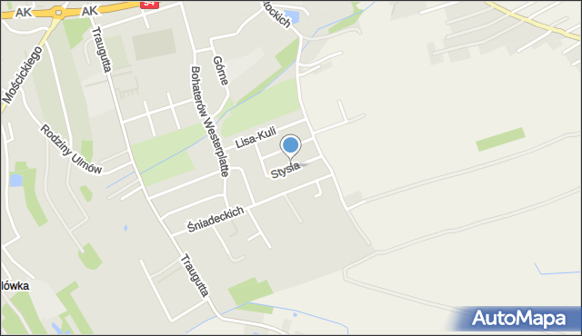 Łańcut, Stysia Wincentego, mapa Łańcut