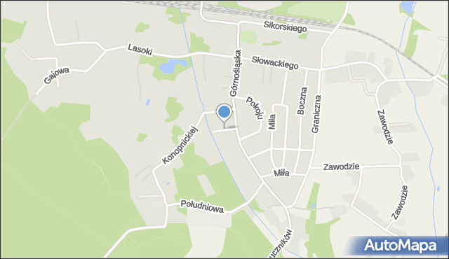 Łaziska Górne, Stawowa, mapa Łaziska Górne