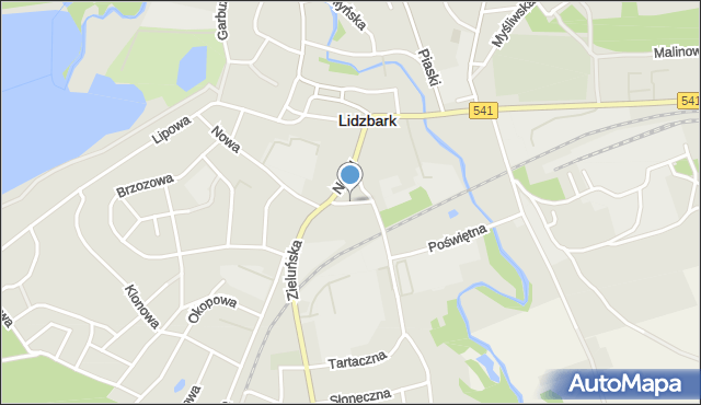 Lidzbark, Strażacka, mapa Lidzbark