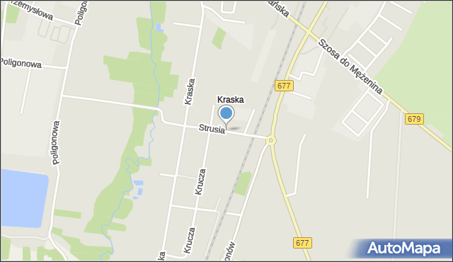 Łomża, Strusia, mapa Łomży