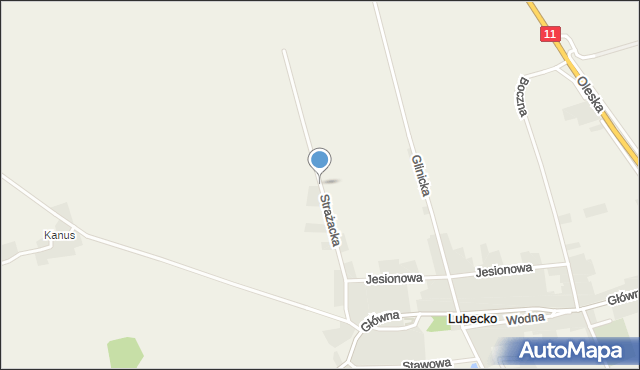 Lubecko, Strażacka, mapa Lubecko