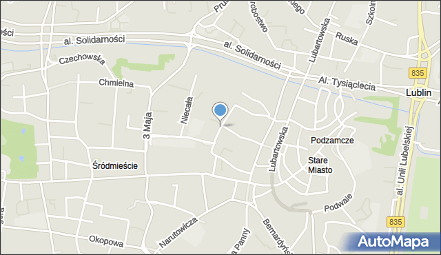 Lublin, Staszica Stanisława, mapa Lublina