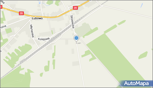 Łubowo gmina Borne Sulinowo, Strzelecka, mapa Łubowo gmina Borne Sulinowo