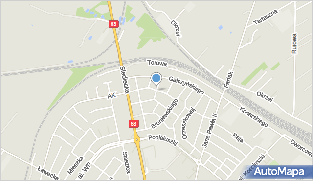 Łuków, Staffa Leopolda, mapa Łuków