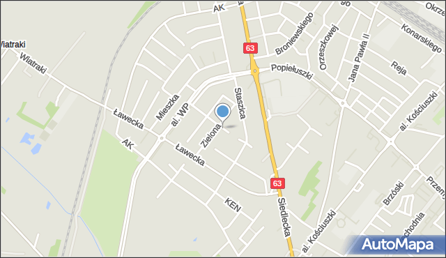 Łuków, Stokrotek, mapa Łuków