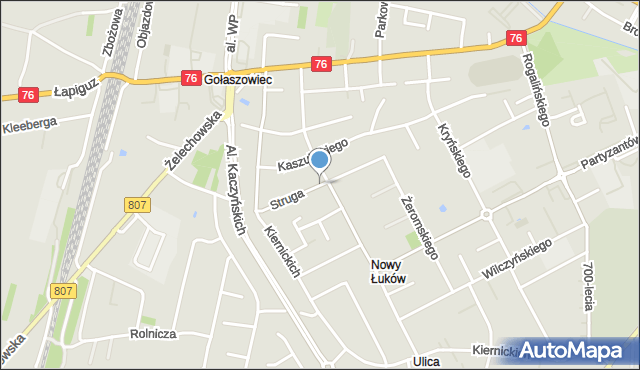 Łuków, Struga Andrzeja, mapa Łuków