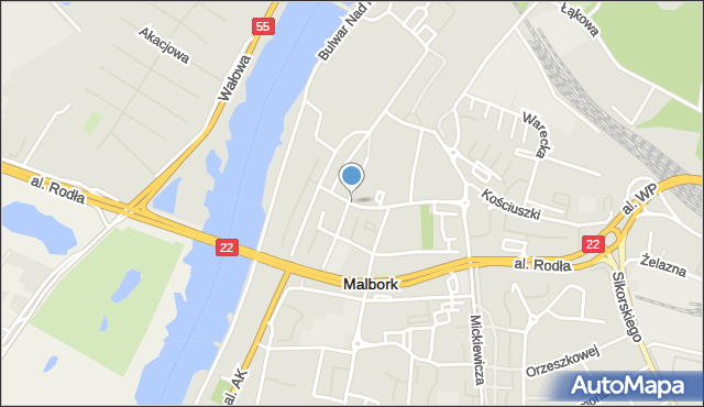 Malbork, Stare Miasto, mapa Malborka