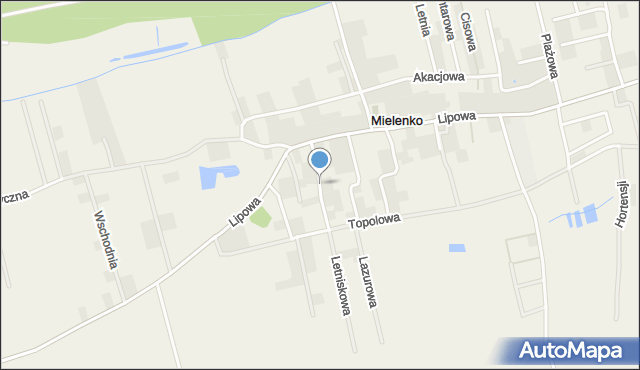 Mielenko gmina Mielno, Strażacka, mapa Mielenko gmina Mielno
