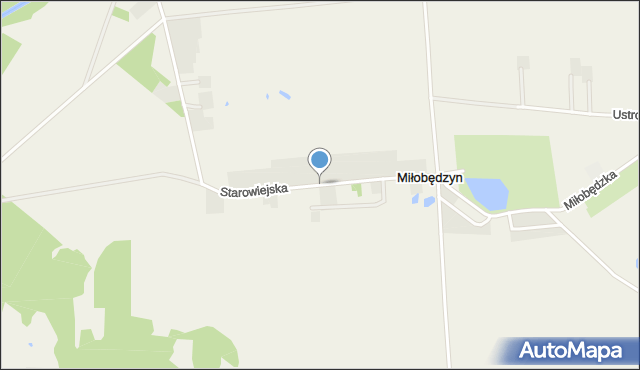 Miłobędzyn, Starowiejska, mapa Miłobędzyn