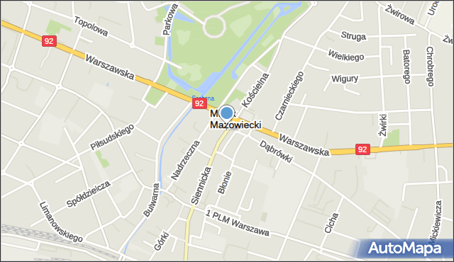 Mińsk Mazowiecki, Stary Rynek, mapa Mińsk Mazowiecki