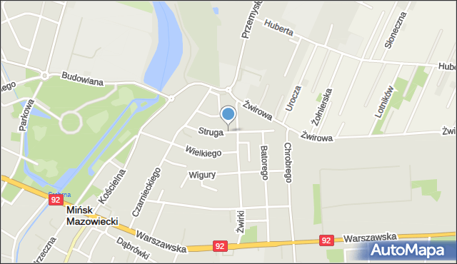 Mińsk Mazowiecki, Struga Andrzeja, mapa Mińsk Mazowiecki