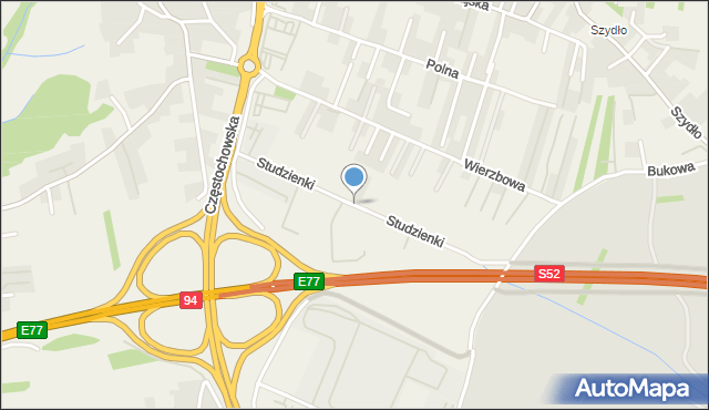 Modlnica, Studzienki, mapa Modlnica