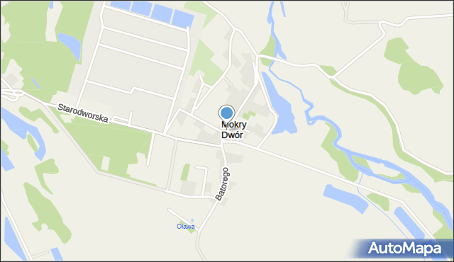 Mokry Dwór gmina Siechnice, Stefana Batorego, mapa Mokry Dwór gmina Siechnice