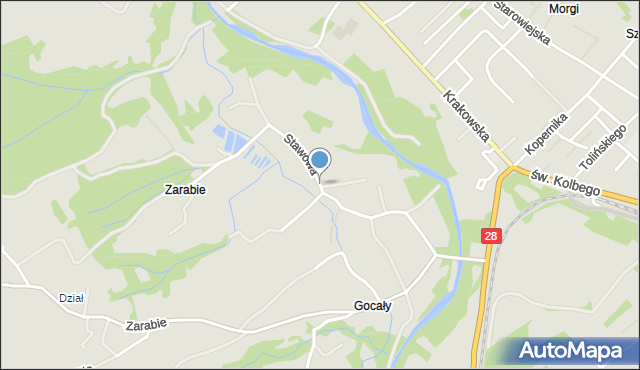 Mszana Dolna, Stawowa, mapa Mszana Dolna