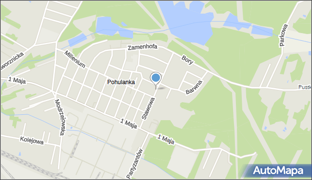 Myszków, Stawowa, mapa Myszków