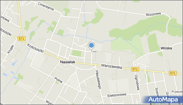 Nasielsk, Starzyńskiego, mapa Nasielsk