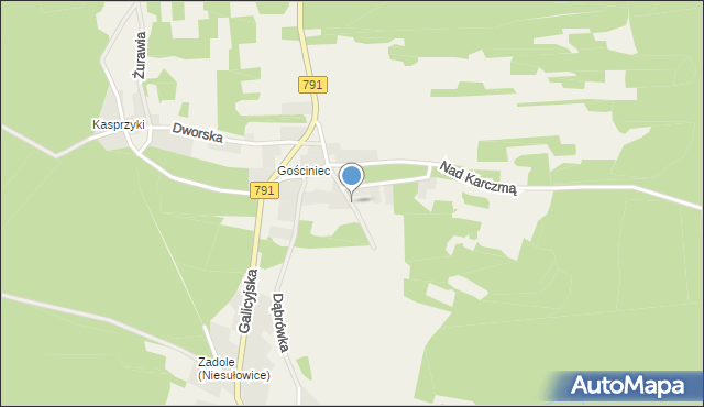 Niesułowice gmina Olkusz, Stary Gościniec, mapa Niesułowice gmina Olkusz