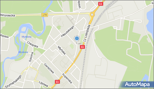 Oborniki, Stefanowicza Edmunda, mapa Oborniki