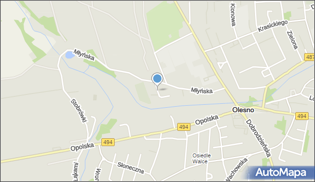 Olesno, Stroma, mapa Olesno