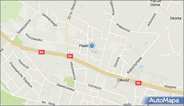 Olkusz, Storczykowa, mapa Olkusz