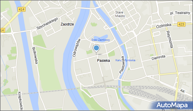 Opole, Strzelców Bytomskich, mapa Opola