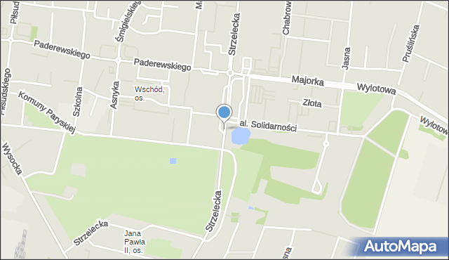 Ostrów Wielkopolski, Strzelecka, mapa Ostrów Wielkopolski