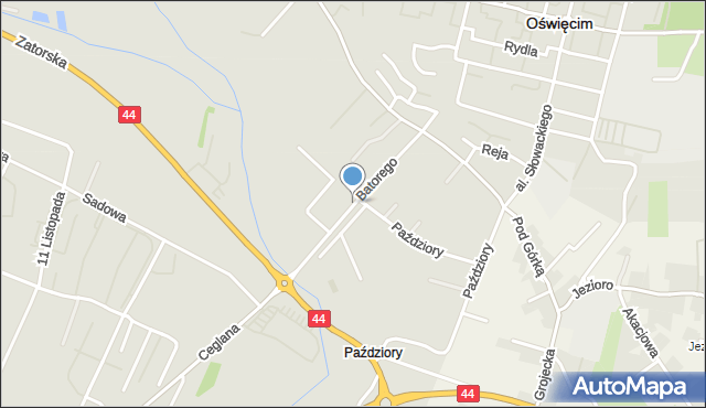 Oświęcim, Stefana Batorego, mapa Oświęcimia