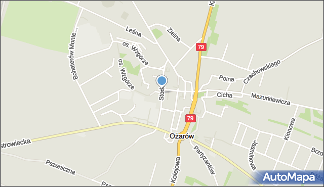 Ożarów powiat opatowski, Stodolna, mapa Ożarów powiat opatowski