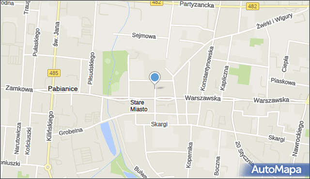 Pabianice, Stefana Batorego, mapa Pabianic