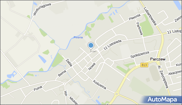 Parczew, Strażacka, mapa Parczew