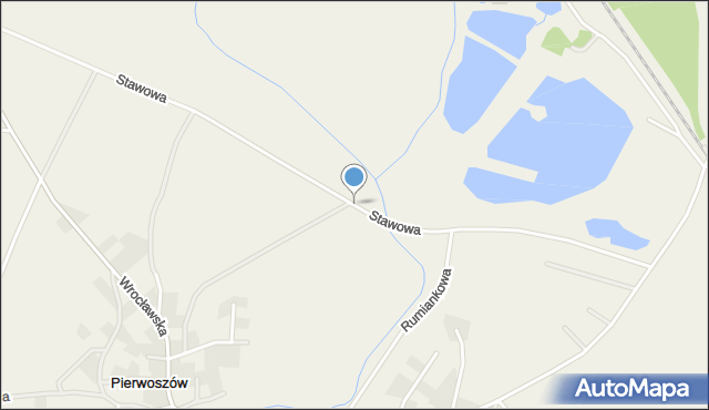 Pierwoszów, Stawowa, mapa Pierwoszów