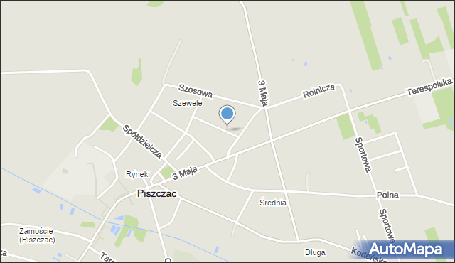 Piszczac, Stodolna, mapa Piszczac