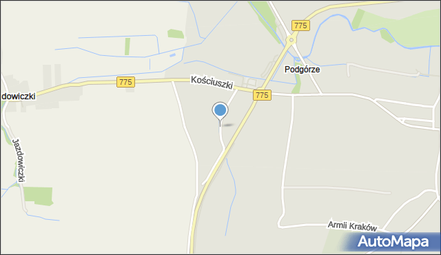 Proszowice, Stary Dębowiec, mapa Proszowice