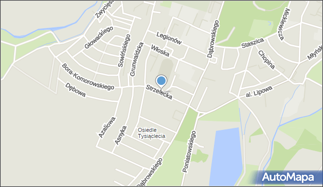 Prudnik, Strzelecka, mapa Prudnik