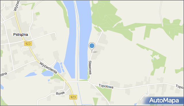 Pstrążna, Stawowa, mapa Pstrążna