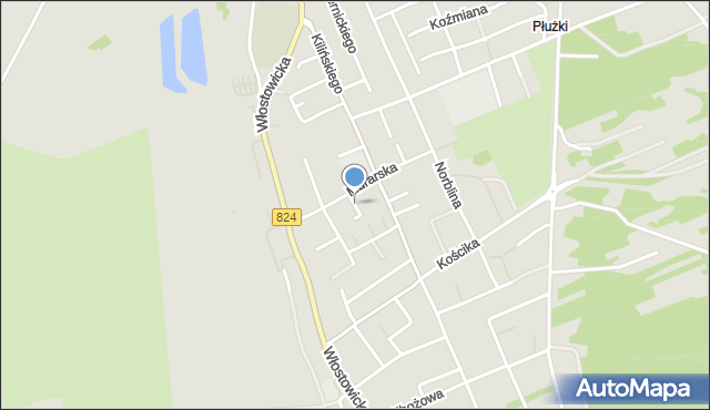 Puławy, Stolarska, mapa Puław