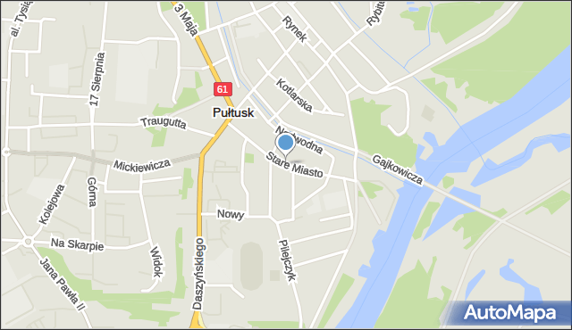 Pułtusk, Stare Miasto, mapa Pułtusk