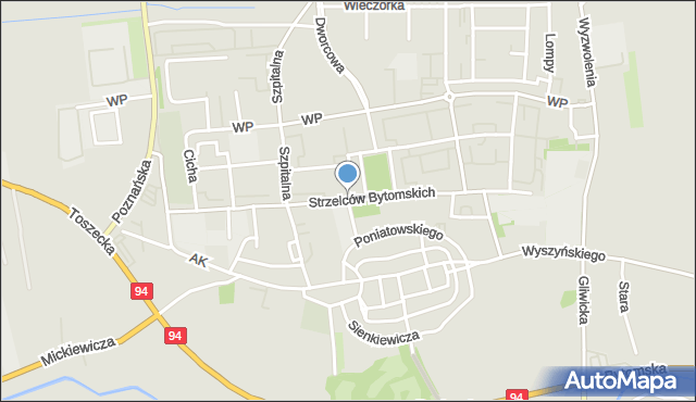 Pyskowice powiat gliwicki, Strzelców Bytomskich, mapa Pyskowice powiat gliwicki
