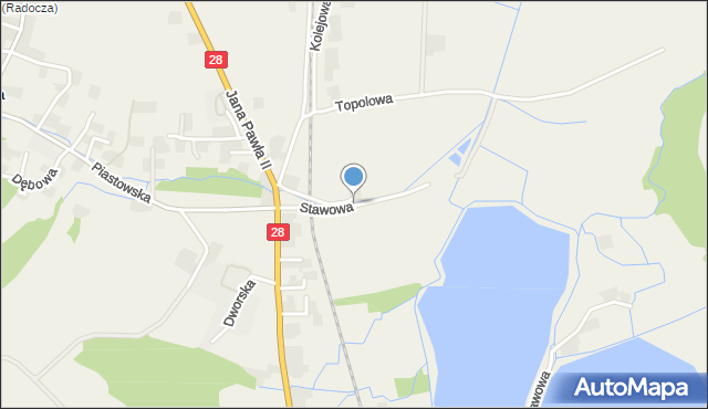 Radocza, Stawowa, mapa Radocza