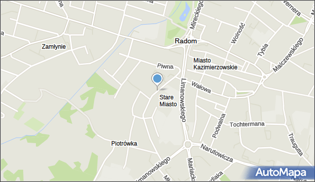 Radom, Staromiejska, mapa Radomia