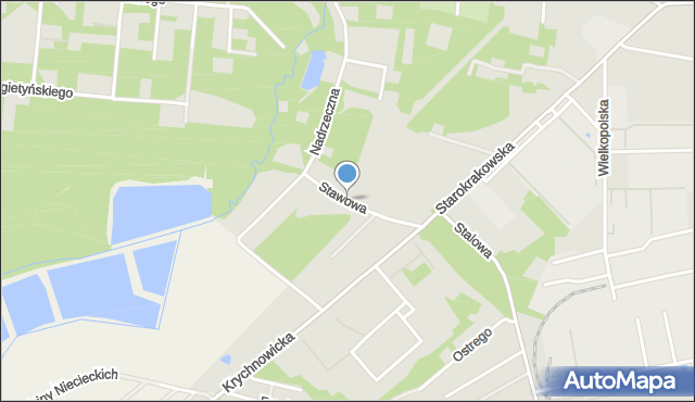 Radom, Stawowa, mapa Radomia