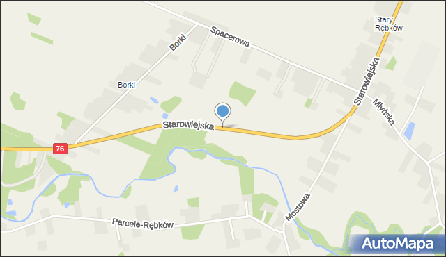 Rębków, Starowiejska, mapa Rębków